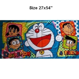 ลิขสิทธิ์แท้ ผ้าขนหนู ผืนใหญ่ ขนาด 27x54 นิ้ว โดเรม่อน (Doraemon) ราคาป้าย 540บ.