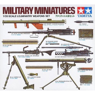 โมเดลประกอบ Tamiya 1/35 TA35121 U.S. INFANTRY WEAPONS SET