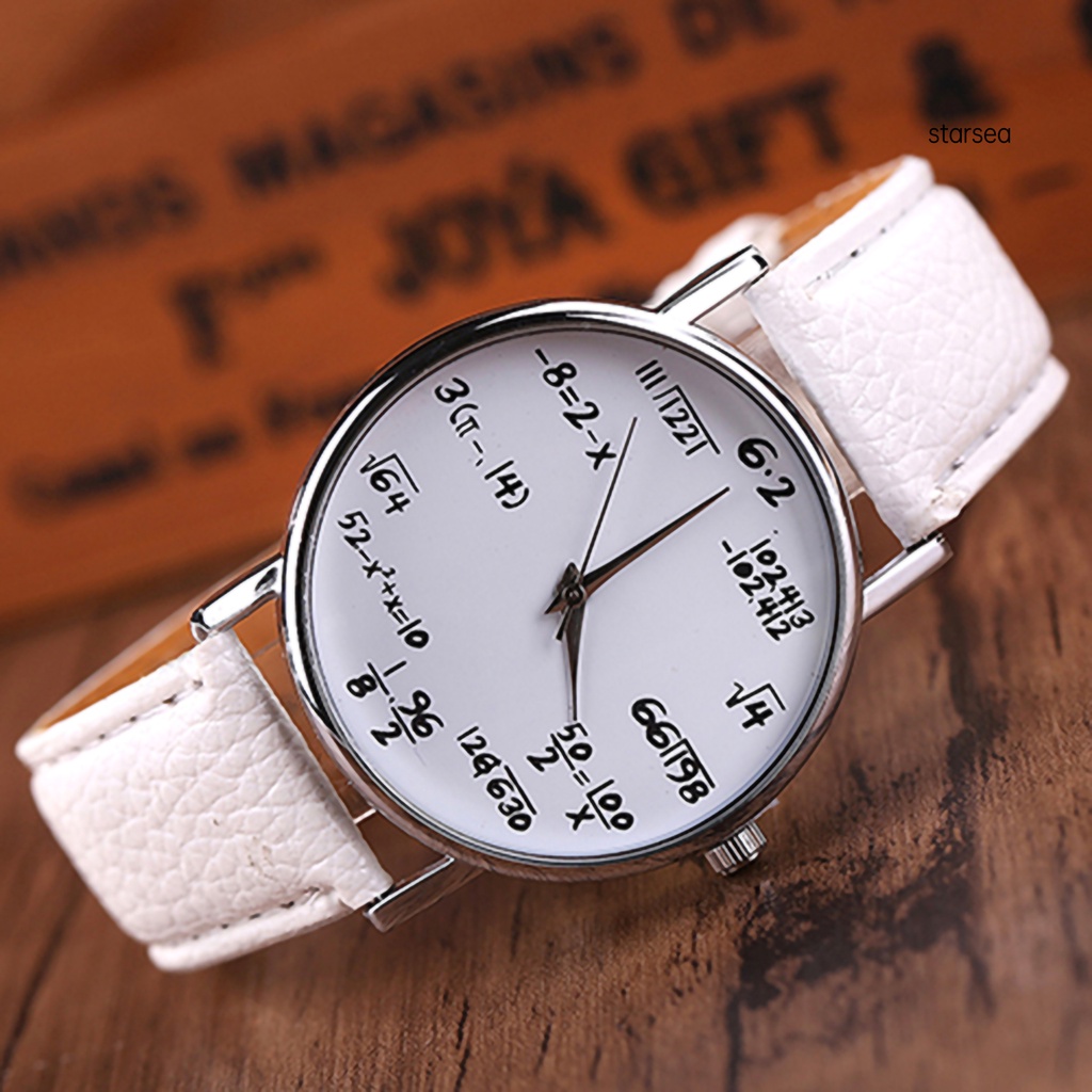 ภาพสินค้านาฬิกาข้อมือควอตซ์ สายหนังเทียม หน้าปัดสมการคณิตศาสตร์ แฟชั่นสําหรับผู้ชาย และผู้หญิง จากร้าน starsea.th บน Shopee ภาพที่ 6