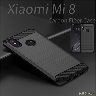 เคสโทรศัพท์มือถือ ซิลิโคนนิ่ม คาร์บอนไฟเบอร์ กันลื่น ทนทาน สําหรับ Xiaomi Mi 8 Lite 9 Pro 5G 6 Plus A2 6X