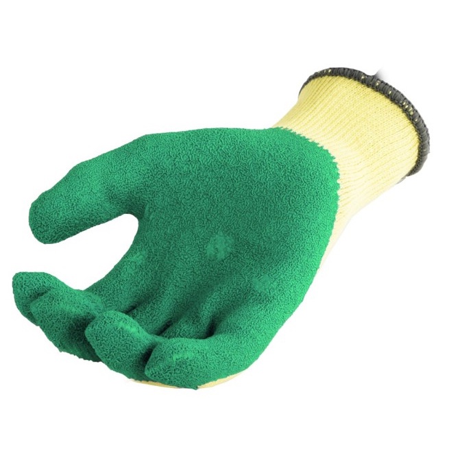 ภาพหน้าปกสินค้า1-31 มี.ค.  รับส่วนลดเพิ่ม  ถุงมือผ้าเคลือบยาง Latex (สีเขียว) กันบาด กันลื่น จากร้าน vrsafety1977 บน Shopee
