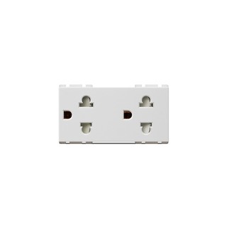 เต้ารับคู่ 3 ขา มีกราวด์ + ม่าน ORI PHILIPS | PHILIPS | DOUBLE SOCKETS 3P SAFE เต้ารับสายไฟ งานไฟฟ้า วัสดุก่อสร้าง