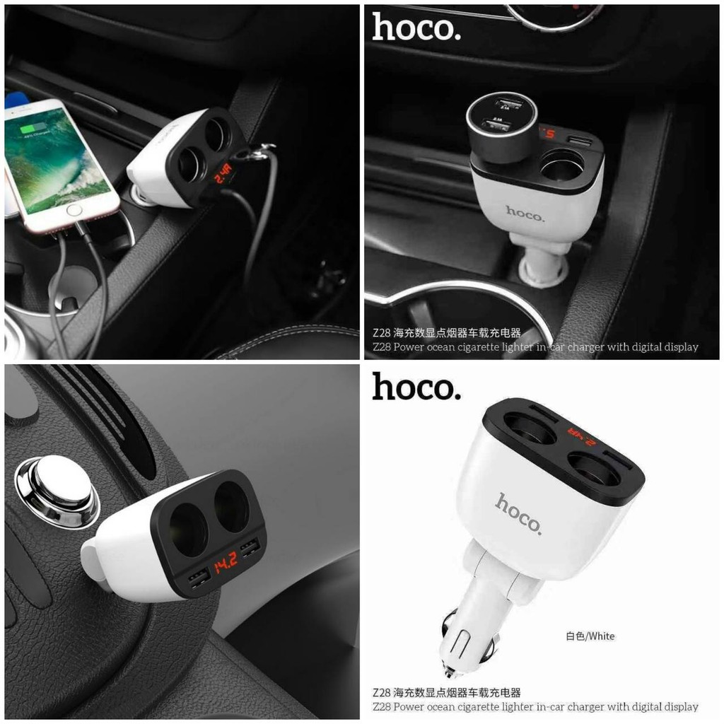 หัวชาร์จรถ-hoco-z28-มีช่องusb-2-ช่อง-จอlcd-dc5v-3-1a-max