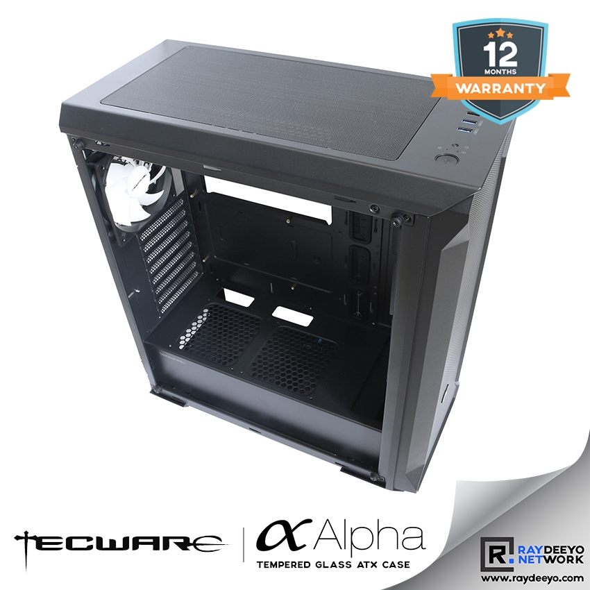 Tecware ALPHA TG BLACK ATX GAMING CASE [ATX, Matx, Mini-ITX] | Shopee ...