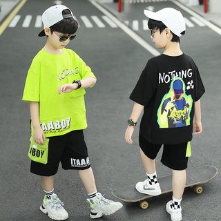 🌟Suit🌟▥เสื้อผ้าเด็ก ชุดเด็กผู้ชาย 2022 ใหม่ เด็ก เน็ต ดารา แฟชั่นตะวันตก กีฬา สไตล์เกาหลี เสื้อผ้าน้ำขึ้นน้ำลง