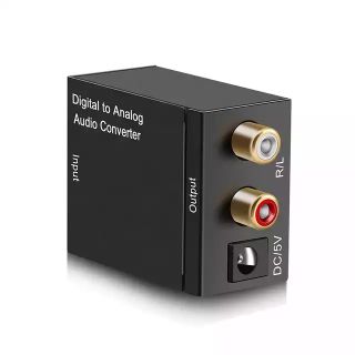 Digital TO Analog Audio Converter Toslink Coaxial สัญญาณ RCA R/L Audio SPDIF ATV DAC Amplifier