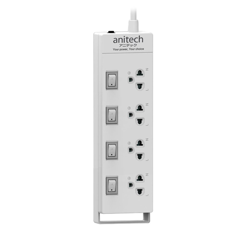 anitech-plug-ปลั๊ก-มอก-ปลั๊กไฟ-4ช่อง-สวิตซ์แยก-3เมตร-รุ่น-h3134-มีระบบกันไฟกระชาก-มีรับประกัน