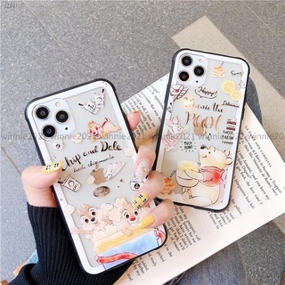 【Sell well】☋۞⊙iPhone 11 Pro XsMax SE2 Chip N Dale Pooh Glass Case Phone XR i7 8plus Transparent Protective