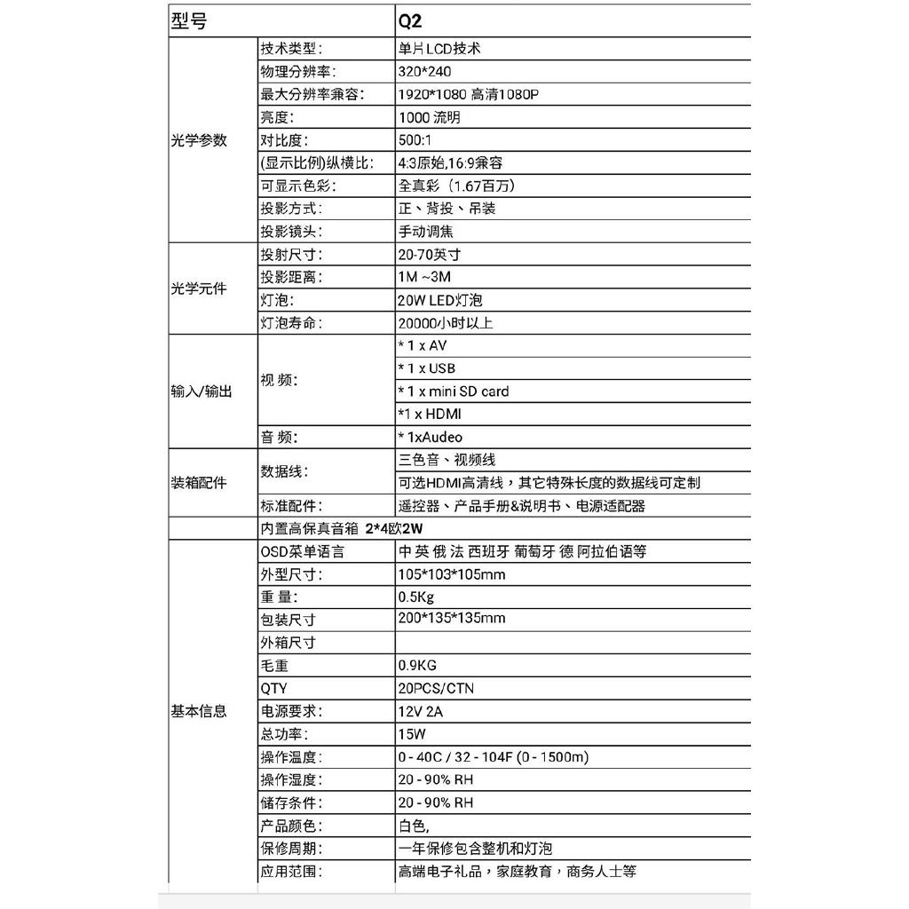 ใหม่q2โปรเจคเตอร์มินิโฮมเธียเตอร์1080phd-โปรเจคเตอร์กลางแจ้งโทรศัพท์มือถือwifiโปรเจคเตอร์-mini-hd-projector