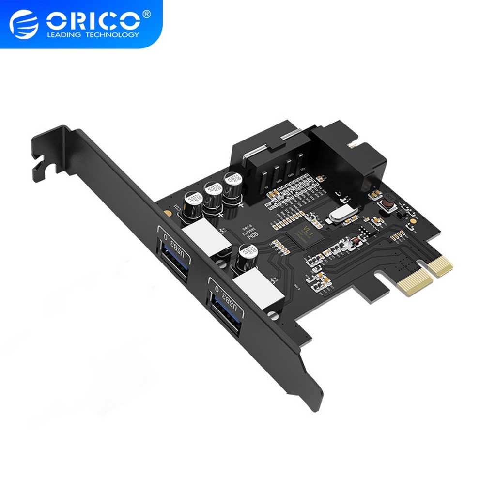 รูปภาพสินค้าแรกของORICO 2 Port USB3.0 PCI-E Expansion Card with 1 * 19 Pin SlotPVU3-2O2I-V1