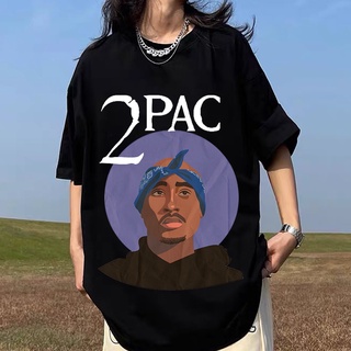 เฉิงซิงซัมเมอร์ยูนิเซ็กซ์เสื้อเชิ้ตท็อปกับ TUPAC THE SINGER เสื้อยืดพิมพ์ลายสําหรับผู้ชาย เสื้อ [Bo