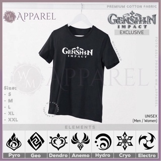 ┇Wm APPAREL Genshin Impact Elements T-Shirt (1 Sides) Premium quality Combed Cotton T-Shirt fabric