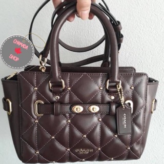 🍃Coach F11922 Mini Blake Carryall with Quilting สี oxblood