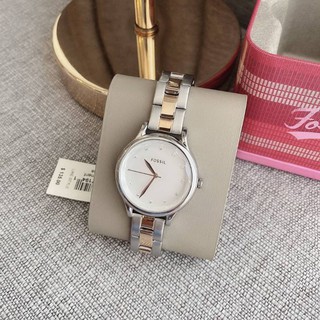 🎀 (สด-ผ่อน) นาฬิกาสีเงิน สายสี ทูโทน rose BQ3338 Fossil Laney Three-Hand Two-Tone Stainless Steel Watch