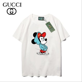 G - U - C ใหม่ฝ้ายหลวมพิมพ์เสื้อยืดแขนสั้น