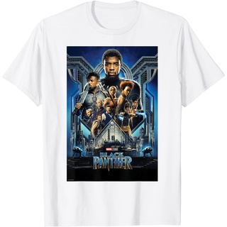 เสื้อยืดโอเวอร์ไซส์เสื้อยืด พิมพ์ลายโปสเตอร์ภาพยนตร์ Marvel Studios Black PantherS-3XL