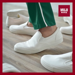 สินค้า 💯[แท้จากช็อป] MUJI รองเท้าผ้าใบกันละอองน้ำ WALK-SUPPORT WATER REPELLENT SLIP-ON SNEAKERS (Unisex) **ส่งไวมาก🚀