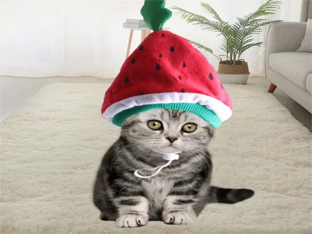 com-หมวกแตงโม-น่ารัก-ฤดูหนาว-สําหรับสัตว์เลี้ยง-แมว