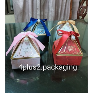 4+2 กล่องของขวัญ 7*7*3.5 ซม (8ซม) กล่องใส่สินค้า กล่องใส่ขนม