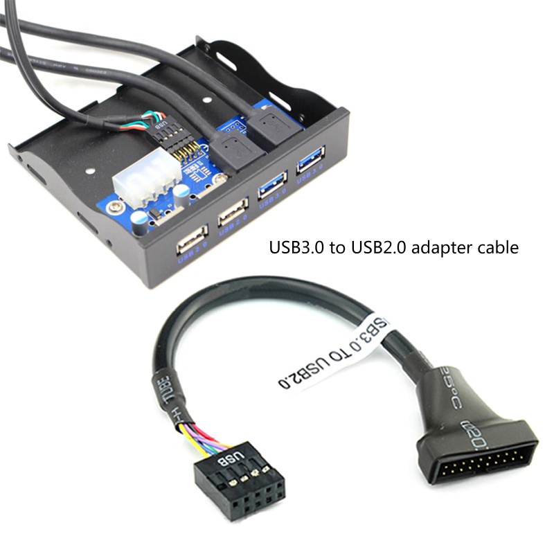 Rr อะแดปเตอร์สายเคเบิลเมนบอร์ด USB 3.0 20 Pin ตัวเมีย เป็น USB 2.0 9 ...