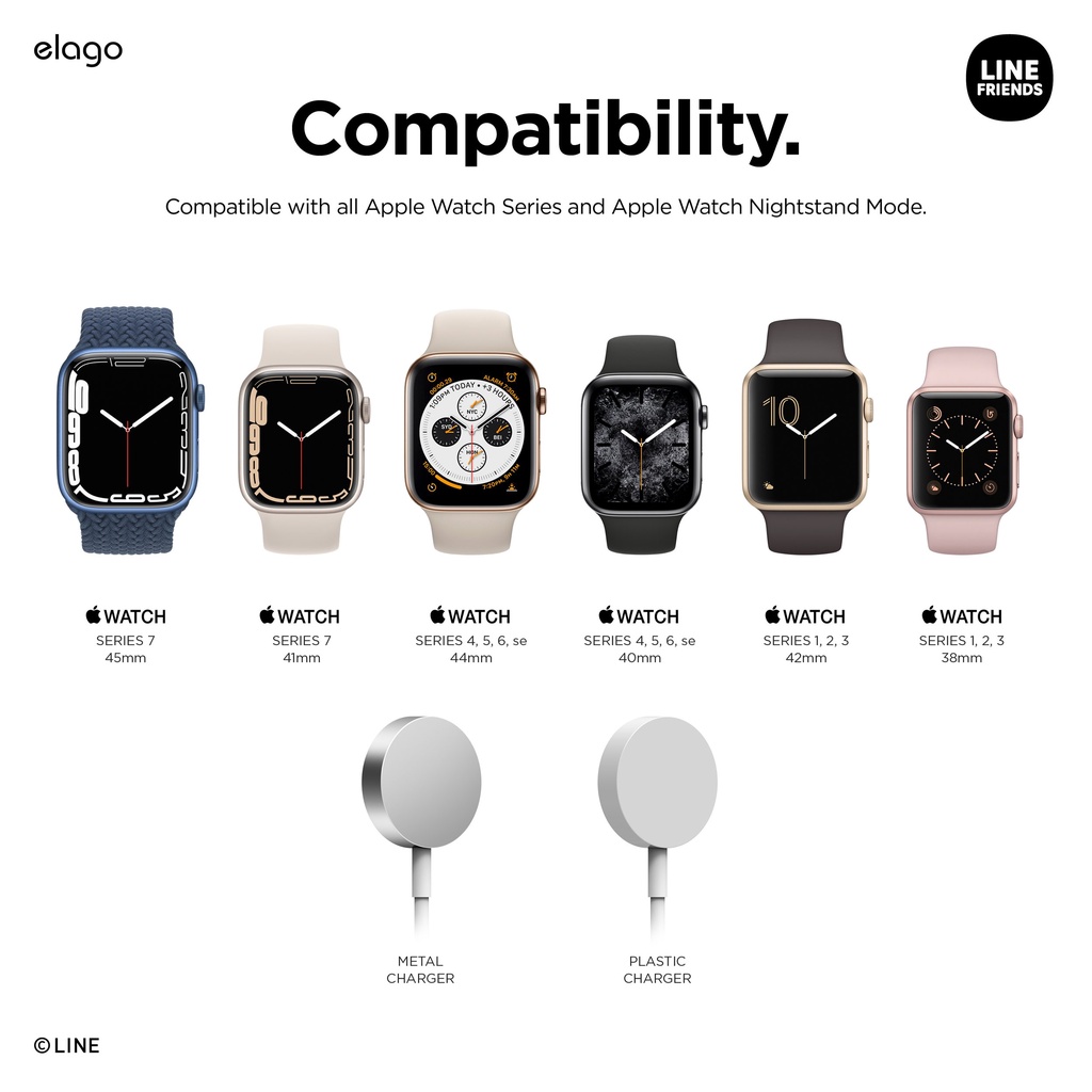 elago-แท่นวาง-apple-watch-line-friends-w2-charger-stand-ลิขสิทธิ์แท้จากตัวแทนจำหน่าย-สินค้าพร้อมส่ง