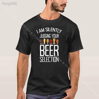 ❁☼Im Silently ตัดสินการเลือกเบียร์ของคุณเวลาดื่มตลก T เสื้อผู้ชายคอกลมสไตล์เกาหลี 100% เสื้อยืดผ้าฝ้ายแท้แขนสั้นหลวมพื้น