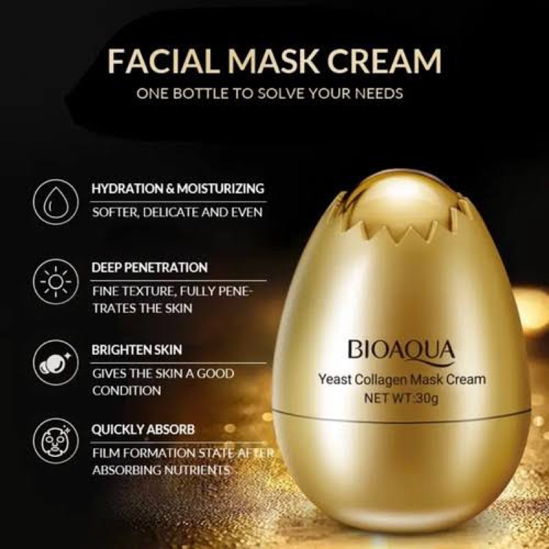 ครีมมาร์คหน้าBioaqua Collagen Yeast Mask Cream 30 G Shopee Thailand