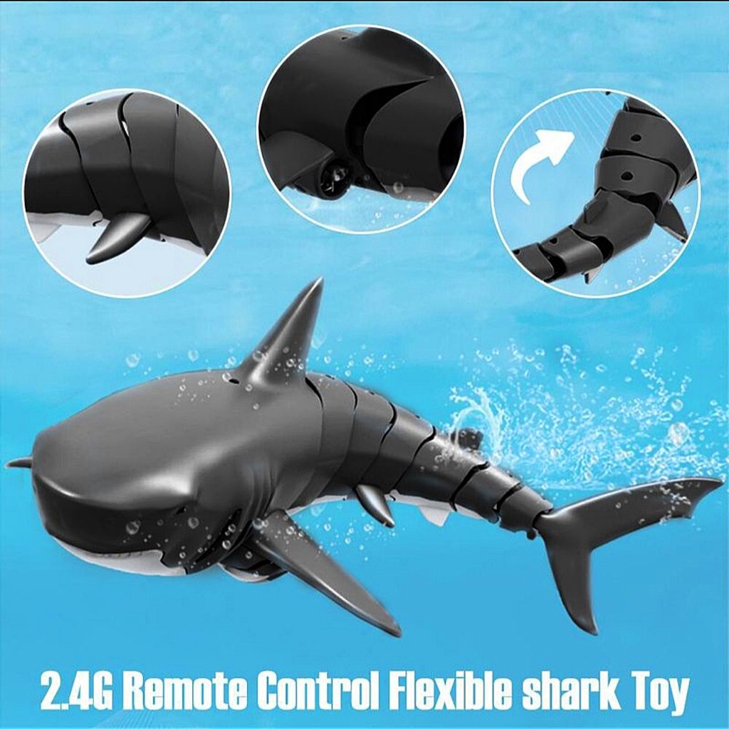 พร้อมส่งในไทย-ปลาฉลามบังคับ-วิทยุ-shark-remote-control-คลื่น-2-4gz-เล่นในน้ำ-สระว่ายน้ำได้-น่าสนุกมากๆ-ราคาถูก