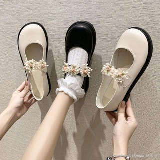 เทรนด์ #🔥🌟รองเท้าหนัง Lolita 2021รองเท้าส้นแบนน่ารักหัวกลมนุ่มสไตล์ย้อนยุครองเท้าเดียวผู้หญิงญี่ปุ่น jk รองเท้าเครื่อง