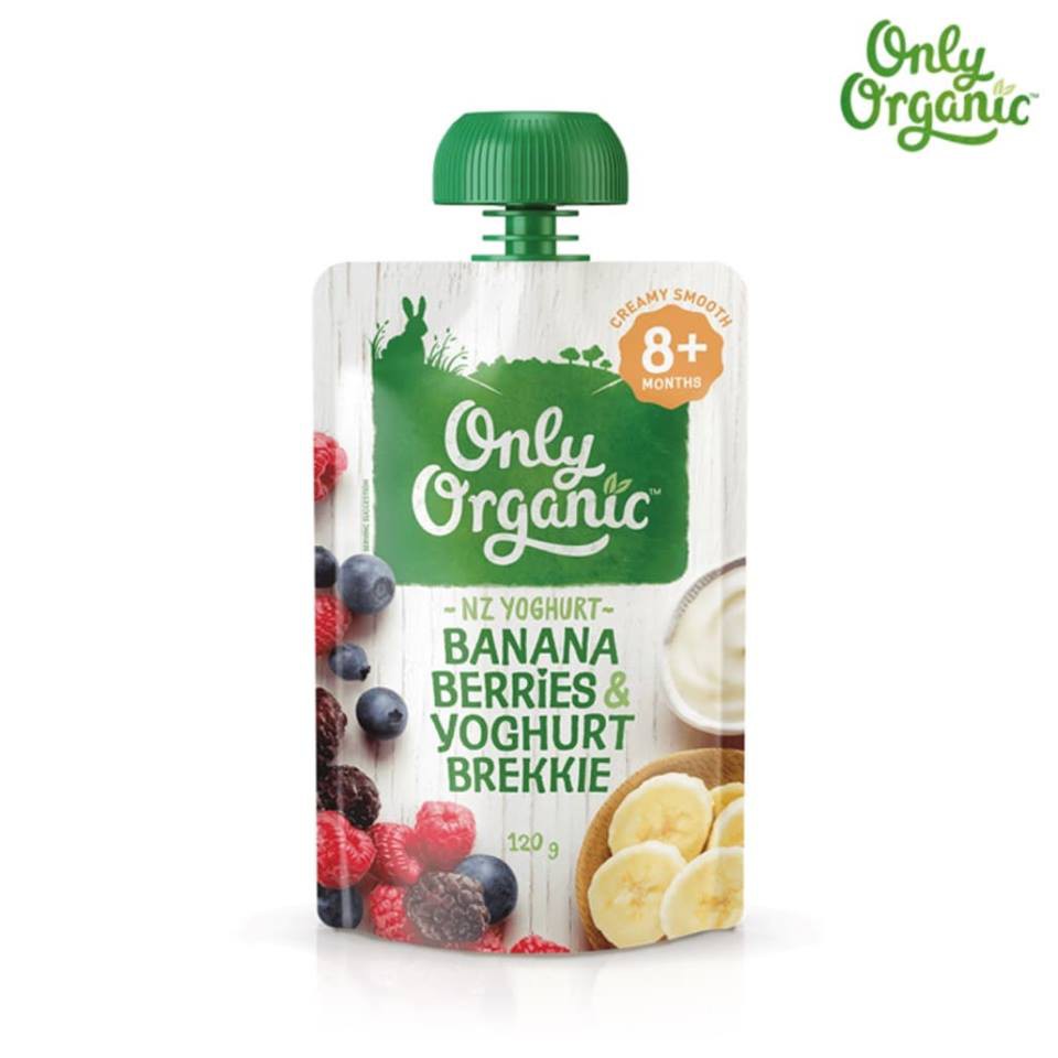 ภาพหน้าปกสินค้าOnly Organic กล้วย เบอร์รี & โยเกิร์ต , Organic Baby foods 8+ Months