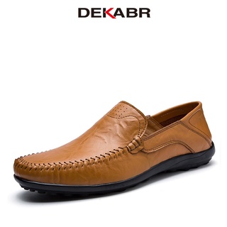 Dekabr รองเท้าโลฟเฟอร์ลําลอง หนังนิ่ม ส้นแบน แฮนด์เมด สําหรับผู้ชาย ไซซ์ 38-44