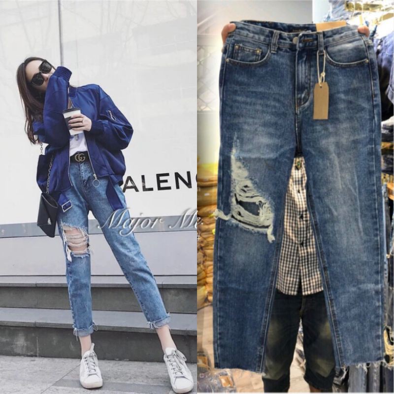 jh993-ยีนส์ทรงบอยแต่งขาด-มีs-xl-jeans-house