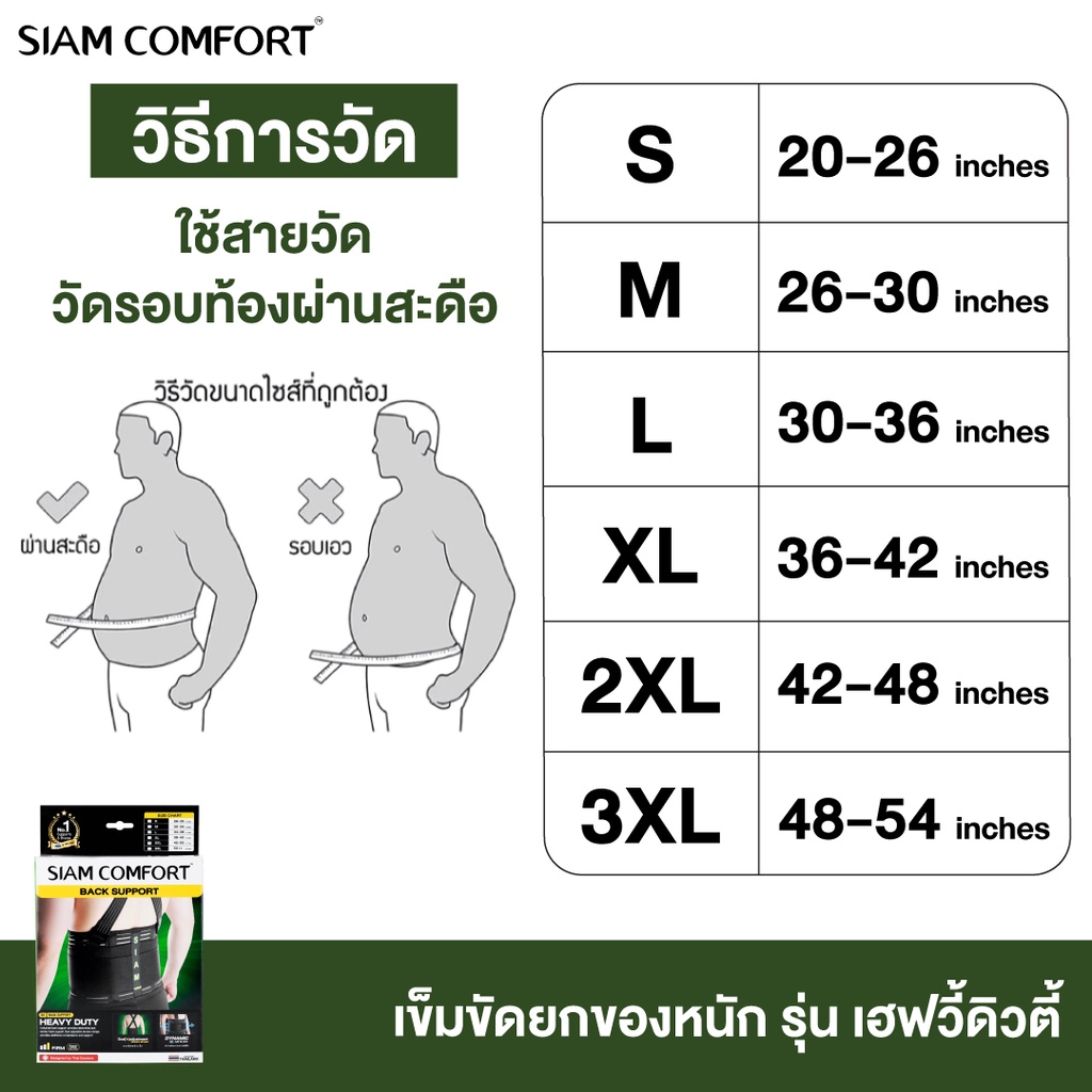 sale-เข็มขัดยกของ-เข็มขัดพยุงหลัง-siamcomfort-ของแท้-เข็มขัดเซฟตี้-back-support-บล็อคหลัง-พยุงเอว-แผ่นพยุงหลัง