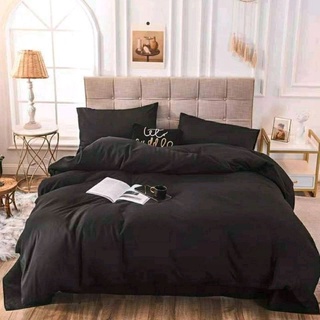 สินค้า ผ้าผ้าปูที่นอน สีดำ ยกชุด6ชิ้น มีขนาด3ฟุตถึง6ฟุต