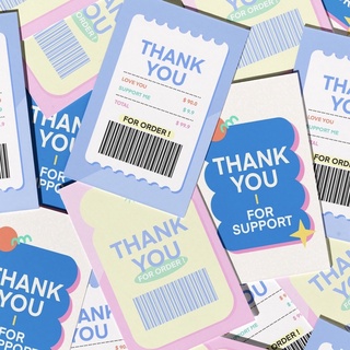 ภาพขนาดย่อของสินค้าการ์ดขอบคุณ (20 ใบ) พร้อมส่ง Thank you card แบบสำเร็จลายน่ารัก  C01