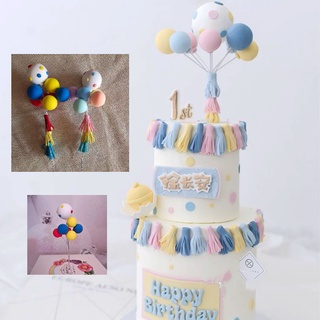 [Spot] confession balloon set cake topper large dots confession balloon cake decoration set happy birthday confession balloon dessert table decoration cake balloon plug-in