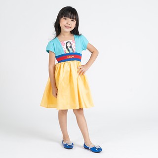 Disney Mulan Girl Dress Costume - ชุดกระโปรงคอสตูมเด็กผู้หญิง มู่หลาน สินค้าลิขสิทธ์แท้100% characters studio