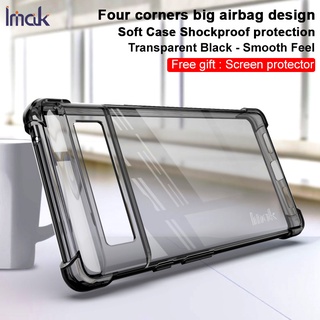 Imak Google Pixel 6 Shockproof Casing Pixel6 Clear Soft TPU Case Transparent Silicone Back Cover Screen Film