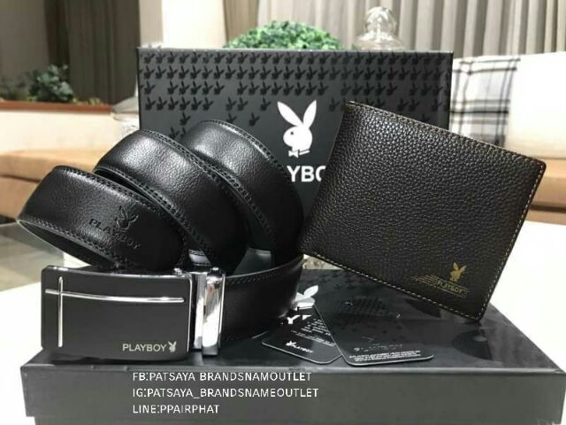 playboy-leather-belt-amp-wallet-value-pack-limited-editionจากplayboyแท้-outlet-เซทสุดคุ้มค่ะได้ทั้งเข็มขัดและกระเป๋าสตางค์