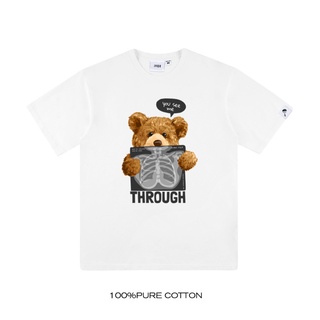 เสื้อยืดแขนสั้น ผ้าฝ้าย พิมพ์ลายการ์ตูน ทรงหลวม สไตล์เกาหลี ฮาราจูกุ แฟชั่นฤดูร้อน สําหรับผู้ชาย