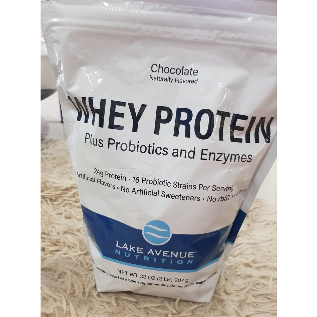 lake-avenue-nutrition-whey-protein-probiotic-chocolate-flavor-2-lb-907-g-นำเข้าusa