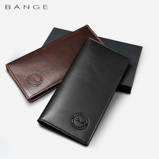 BANGE Men Long Wallets Simple and Fashion Multi Card Wallet Thin Pu Wallets