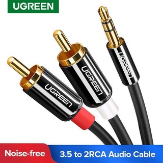 UGREEN AV116 Aux 3.5mm (M) to 2RCA (M) Stereo Y Splitter Cable สำหรับ Amplifiers Audio, Home Theater Cable RCA มือถือ