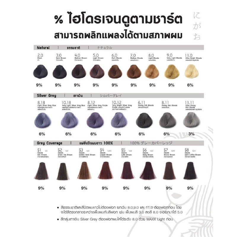 ชาร์ตสีผม-แผงสีผม-นิกาโอะ-nigao-chart-สำหรับร้าน-ให้ลูกค้าใช้-ประกอบการเลือกสีผม-ครบทุกสี-ไม่ใช่สี-เป็นเล่ม-ตัวอย่างสี