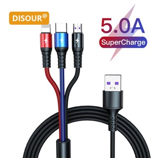 Disour 3 In 1 สายชาร์จ USB Type C 8 Pin ชาร์จเร็ว สําหรับ Huawei Max 3in1 2in1