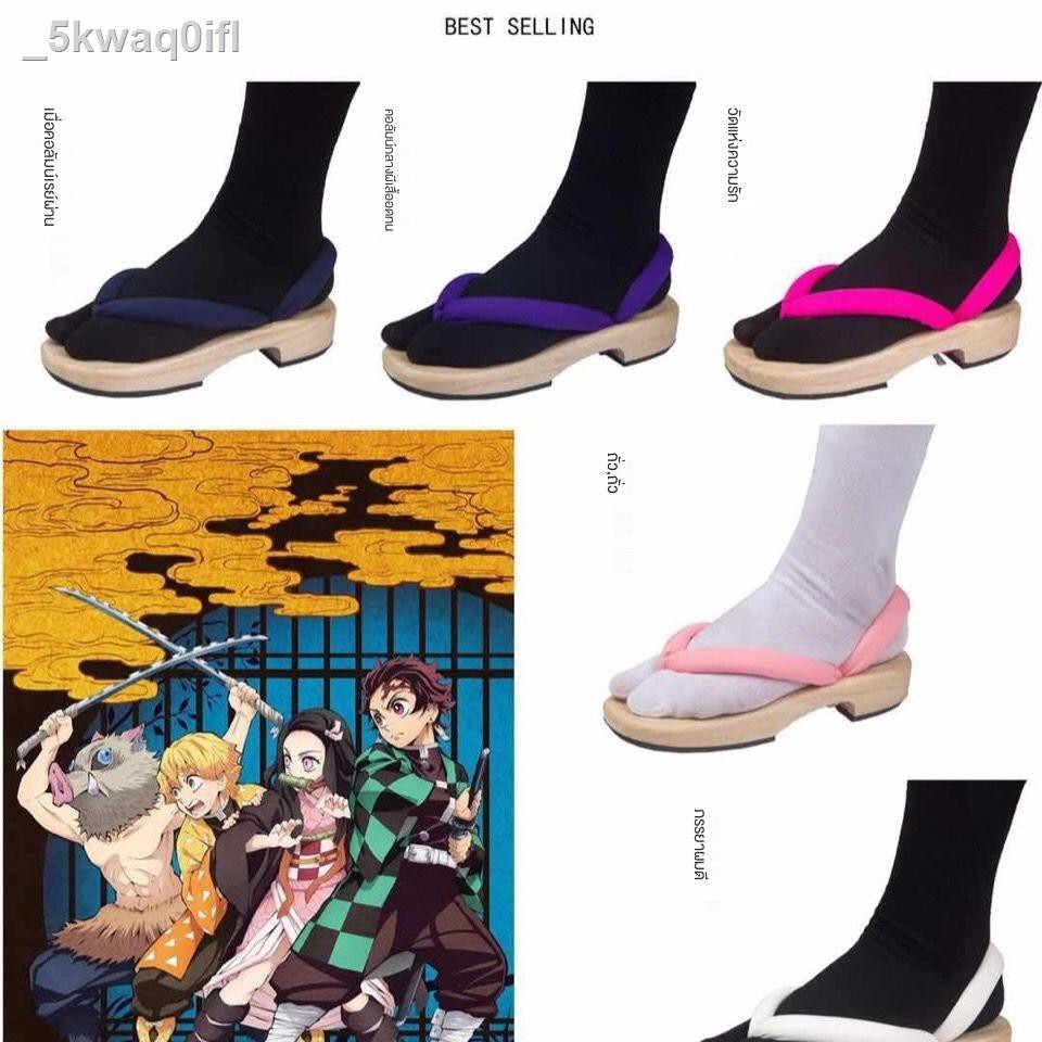 ถูกและดี-demon-slayer-kimetsu-no-yaiba-cosplay-clogs-geta-nezuko-kimono-shoes-เนสึโกะ-รองเท้า-คอสเพลย์รอบ-blade-of