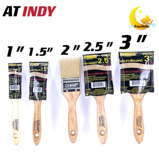 AT INDY แปรงทาสี ขนสัตว์ อินดี้ Paint Brush (Pure Bristles) แปรงทา สีน้ำ สีน้ำมัน ด้ามพลาสติก สี น้ำ มัน C5310-C5330