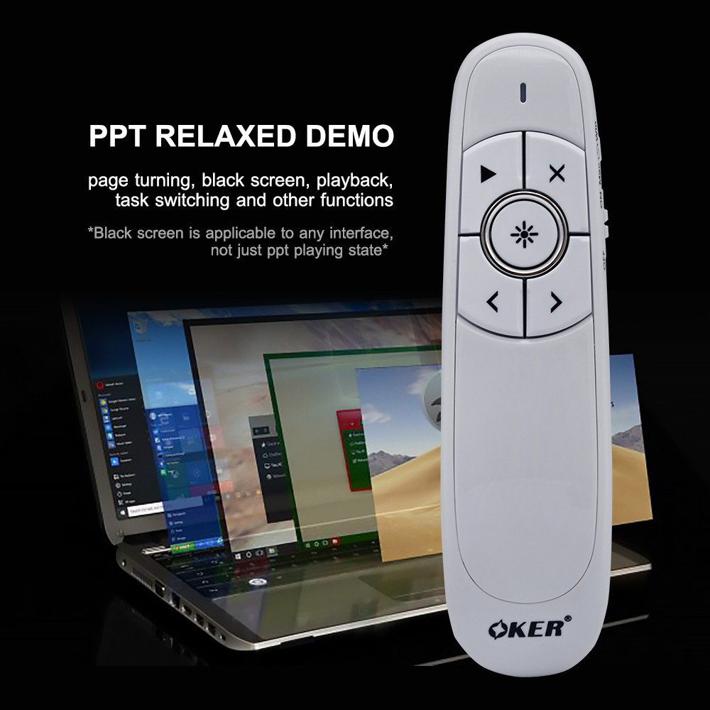 ส่งเร็ว-oker-p-118-2-4ghz-wireless-presenter-laser-pointer-เลเซอร์พอยเตอร์-พรีเซนเตอร์-dm