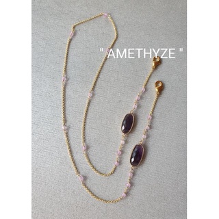 สายคล้องแมส หินนำโชค011 "AMETHYZE" "อเมทิสต์"