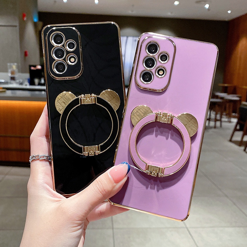 เคสโทรศัพท์มือถือ-ป้องกันเลนส์-พร้อมขาตั้ง-สีวาว-สําหรับ-smsung-a04s-a73-a53-a33-a23-a13-5g-a03-a03s-a72-a52-a32-a52s